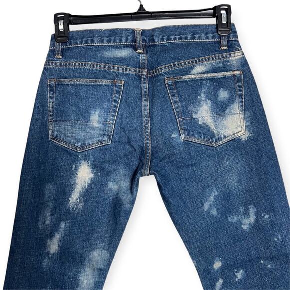 NSF Straight Slouch Bleached Distressed Jean SIZE 26 x 27 Blue RUNS LARGE USA - Picture 6 of 8